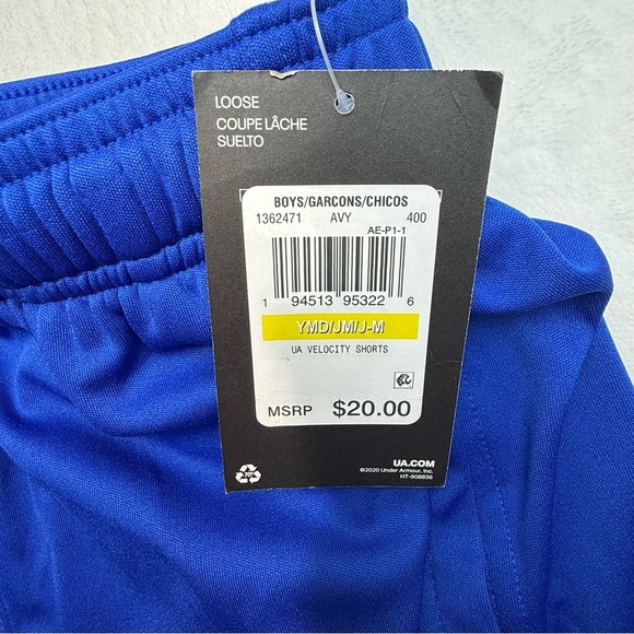 NWT Under Armour Boys’ Vibrant Blue Sports Shorts with Pockets - Picture 3 of 9
